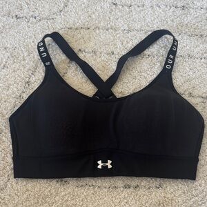 Under Armour Women's Black Sports Bra with Logo